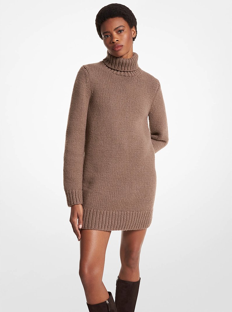 Rollkragenkleid Corallina aus Kaschmir in MOKKA MELIERT | Michael Kors