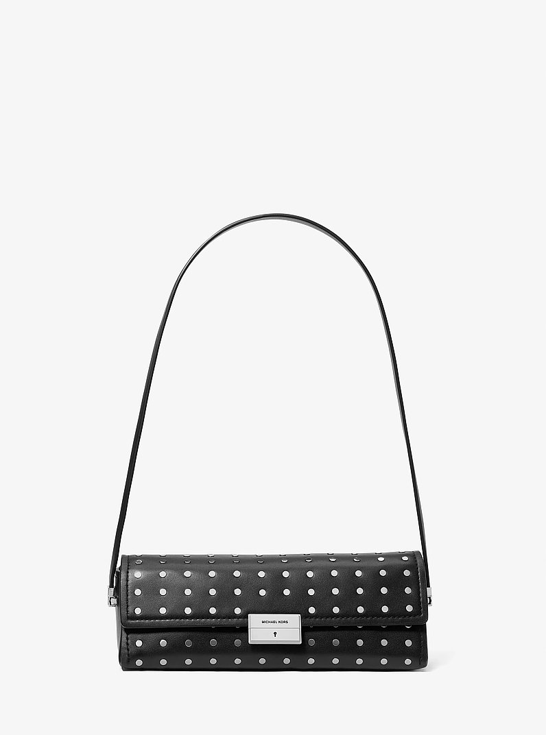 Ludlow Small Studded Leather Convertible Pochette in BLACK | Michael Kors
