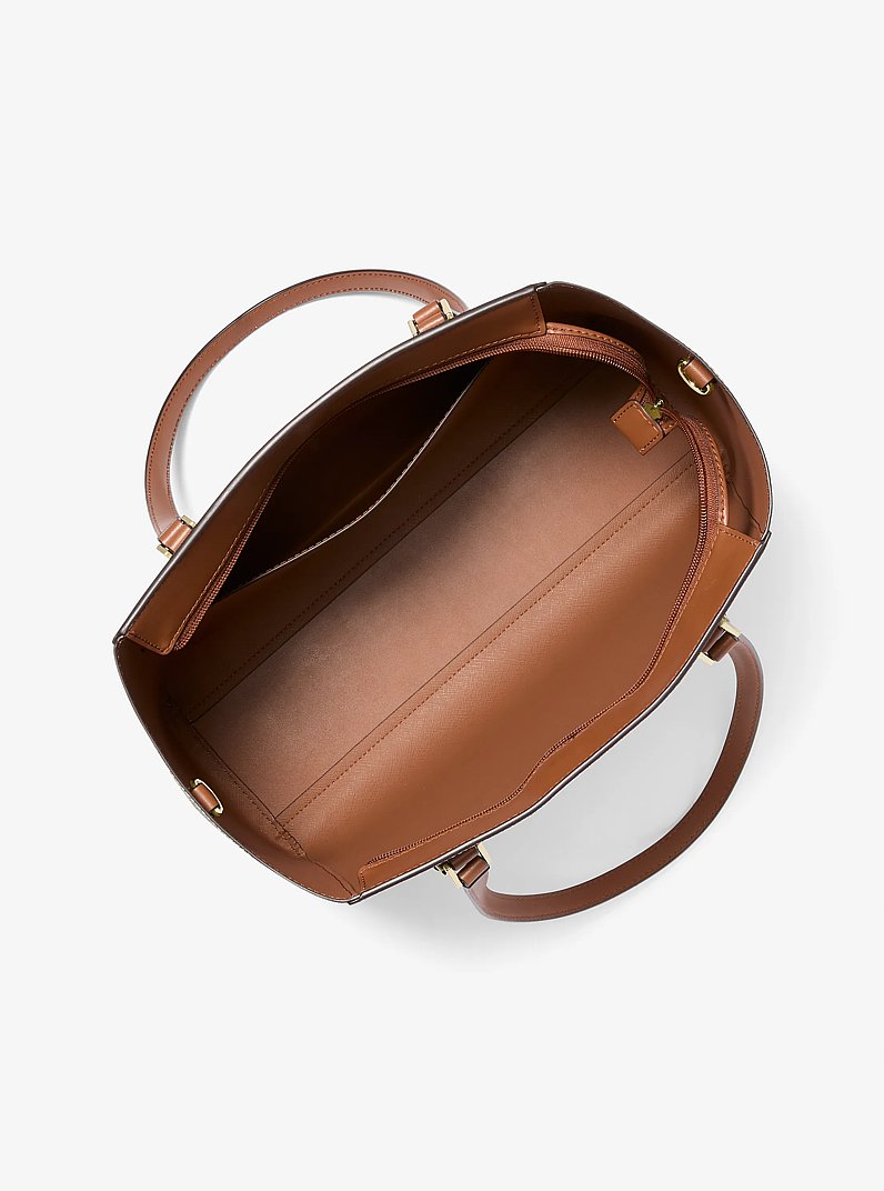 Charlotte Large 3-in-1 Signature Logo Tote Bag in BROWN | Michael Kors