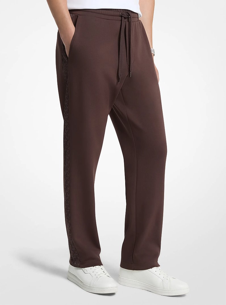 Cotton Blend Track Pants in CHOCOLATE | Michael Kors