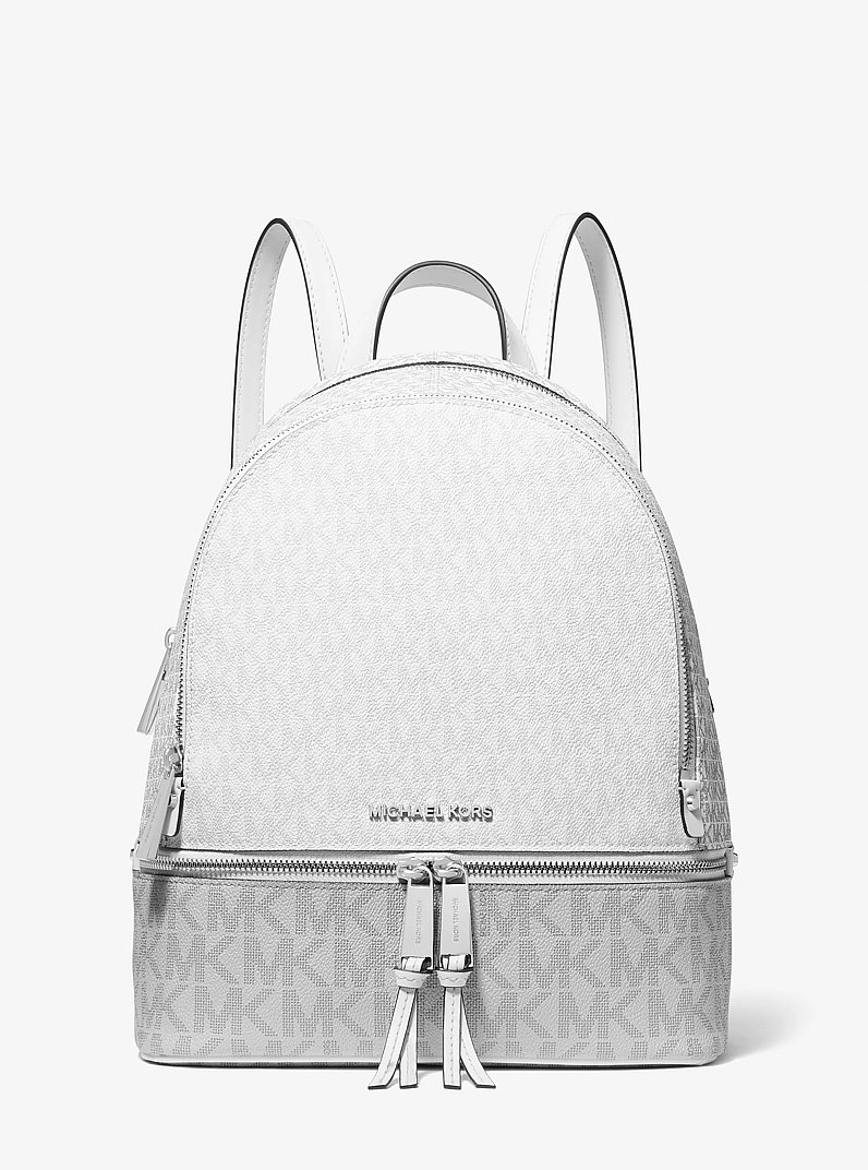 Rhea Medium Color-Block Logo Backpack in OPT/ALLUM | Michael Kors