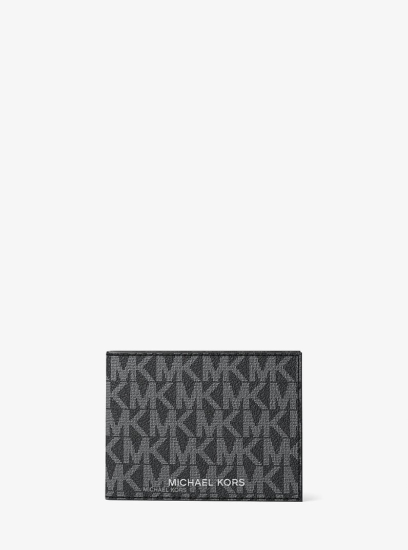 Cooper Signature Logo Billfold Wallet With Passcase in GUNMETAL | Michael Kors