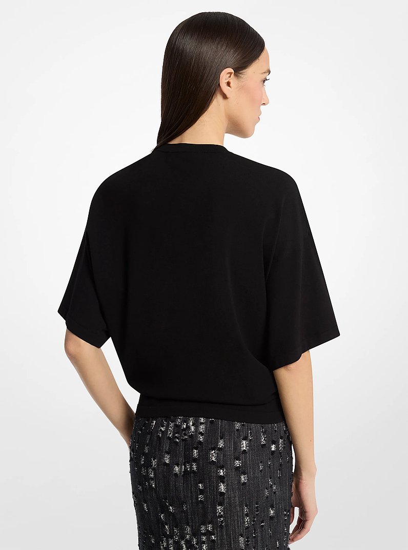 Camiseta Shaun de viscosa el&aacute;stica in NEGRO | Michael Kors