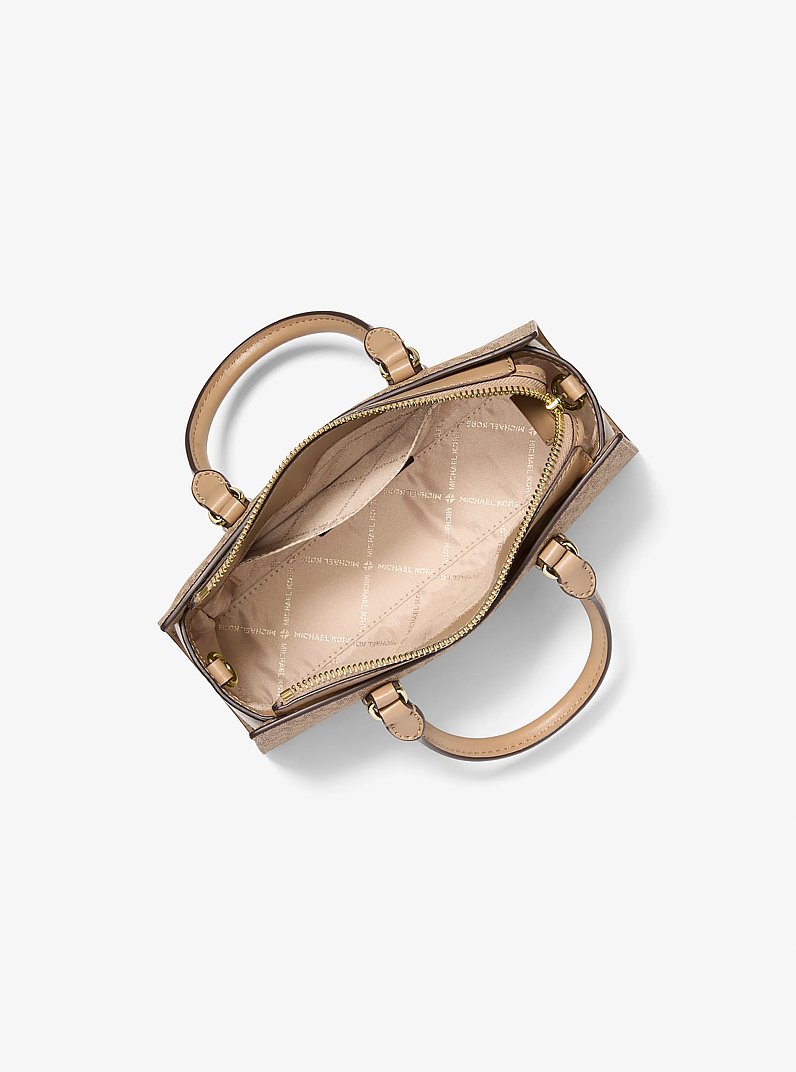 Arden Small Signature Logo Messenger Bag in CAMEL | Michael Kors
