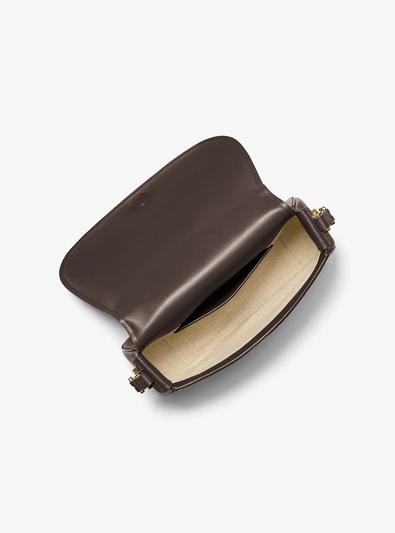 Lydia Medium Leather Crossbody Bag in CHOCOLATE | Michael Kors