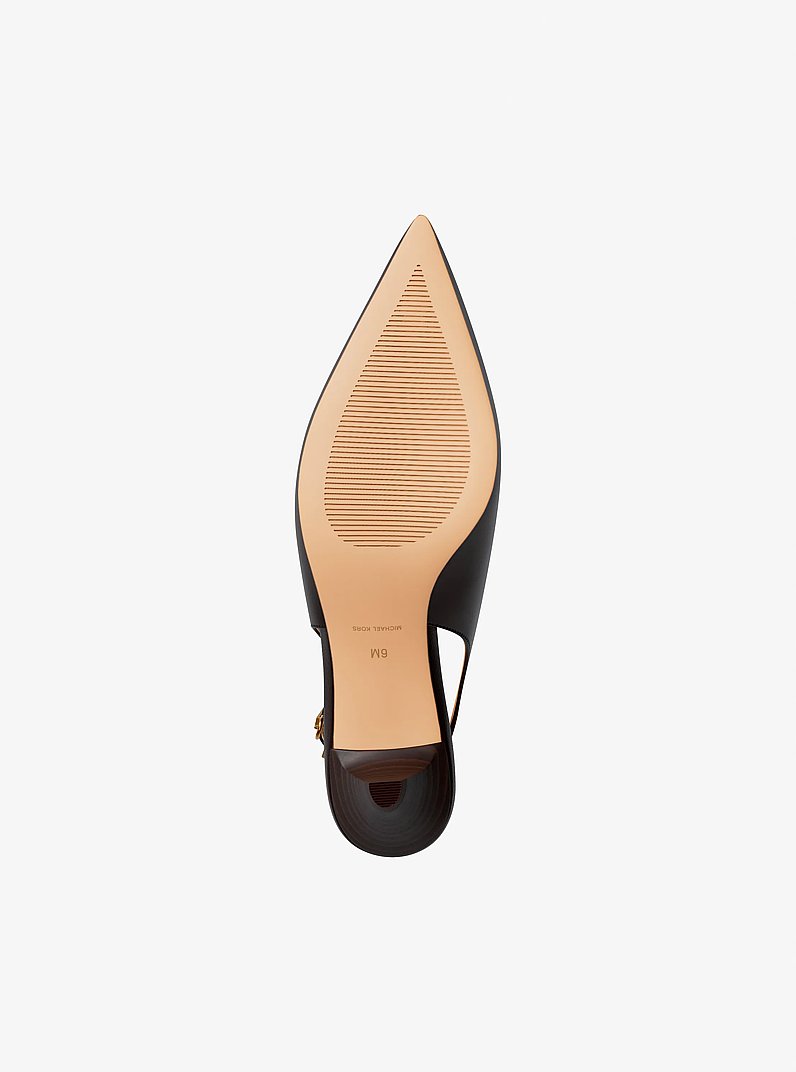 D&eacute;collet&eacute; Tonya slingback in pelle in CIOCCOLATO | Michael Kors