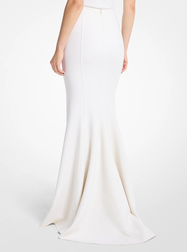 Double Faced Stretch Wool Fishtail Skirt