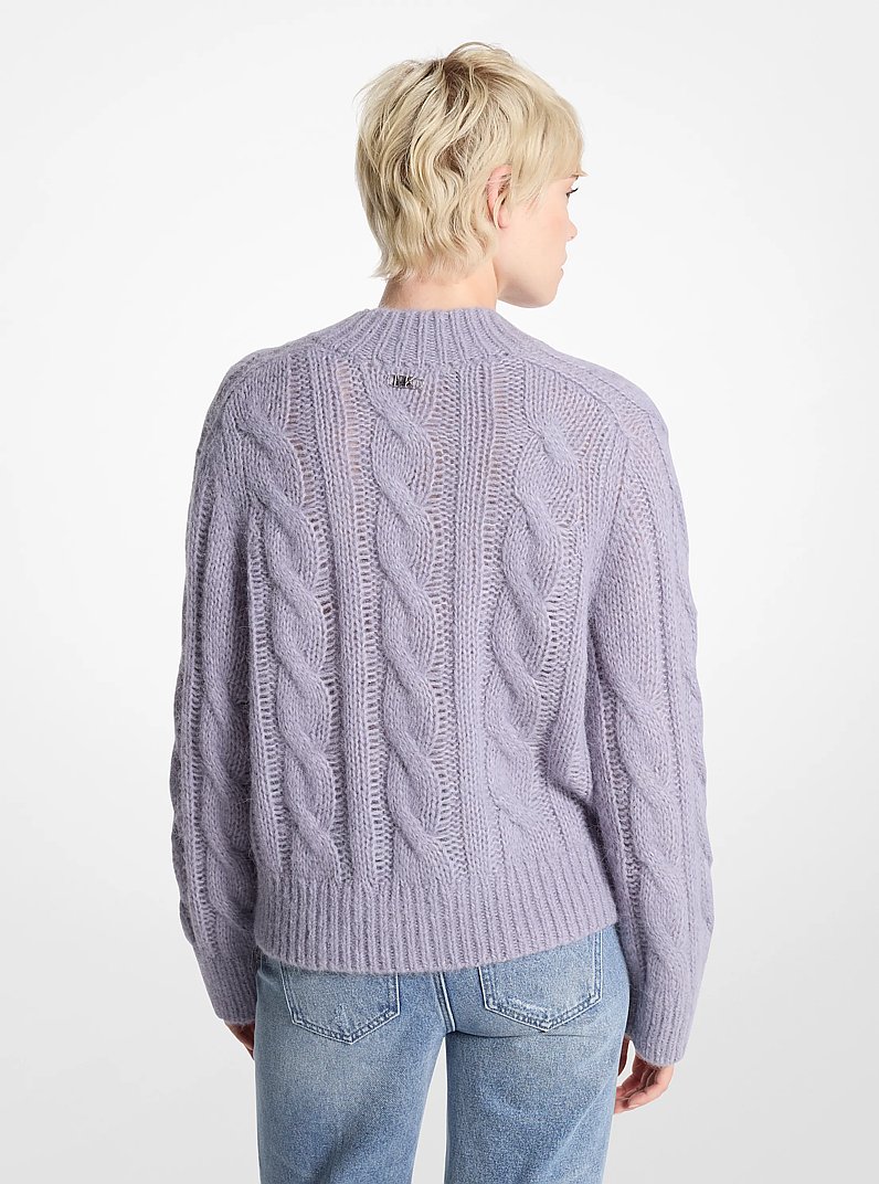 Alpaca Blend Cable Knit Sweater in SWEET LILAC | Michael Kors