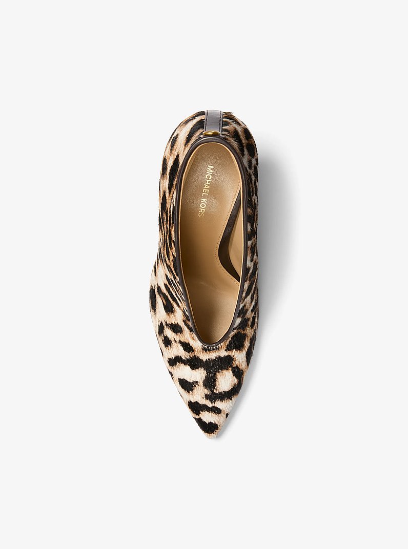 Tonya Leopard Print Calf Hair Pump in DK CAMEL MLT | Michael Kors