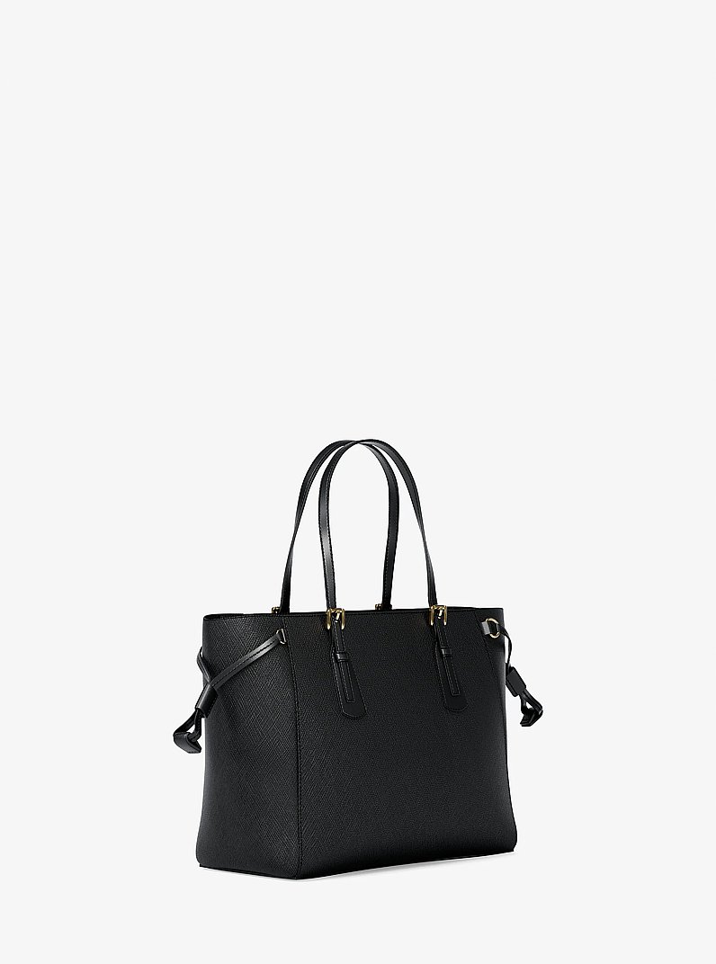 Voyager Extra-Small Saffiano Leather Convertible Crossbody Bag in BLACK | Michael Kors