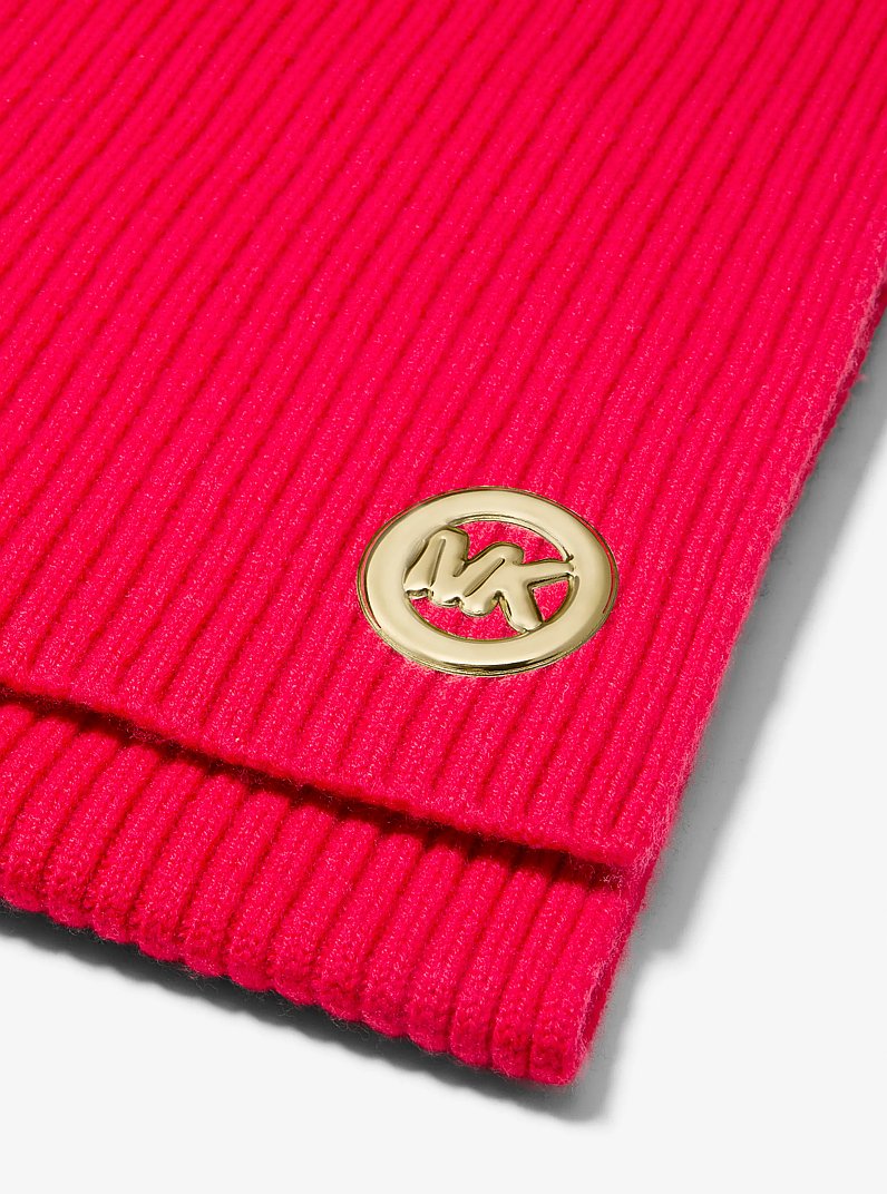 Ribbed Wool Scarf in CRIMSON | Michael Kors