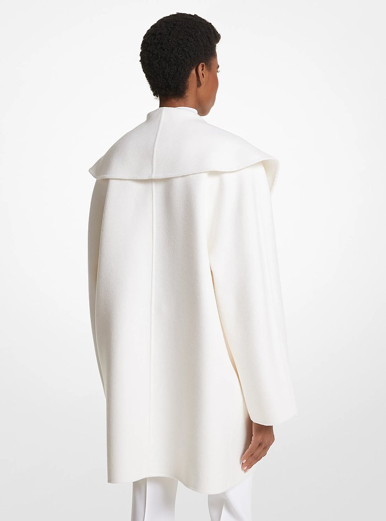 Double Faced Wool Melton Clutch Coat in WHITE | Michael Kors