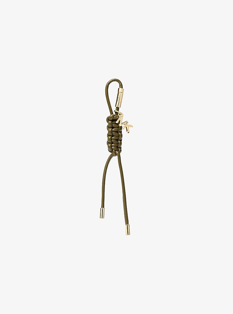 Taschenanh&auml;nger im Goldton mit geflochtenen B&auml;ndern in LODEN | Michael Kors