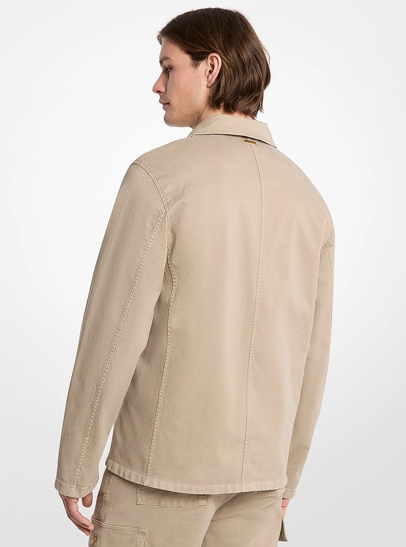 Stretch Cotton Twill Chore Jacket in DUSTY SAGE | Michael Kors