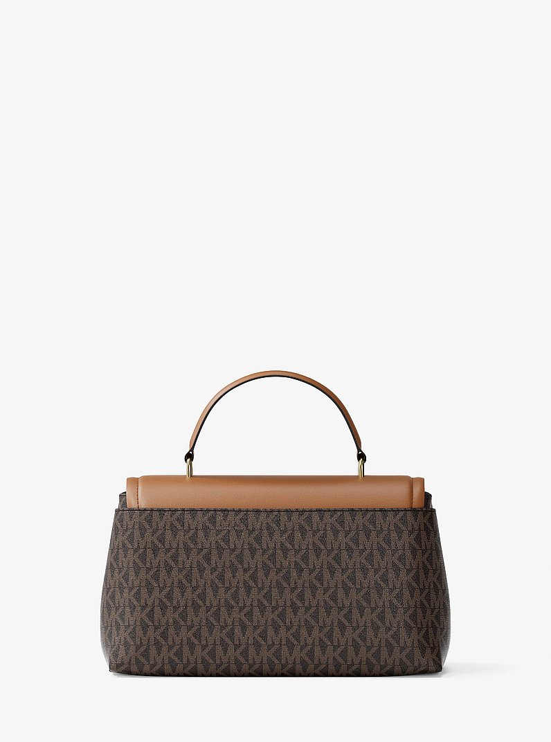 Tribeca Extra-Small Signature Logo Satchel in BRN/ACORN | Michael Kors