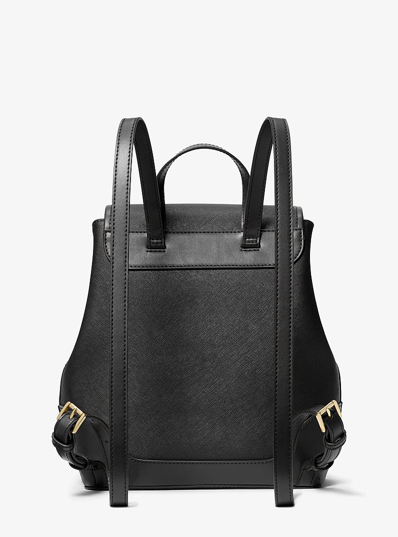 Harrison Medium Saffiano Leather Backpack in BLACK | Michael Kors