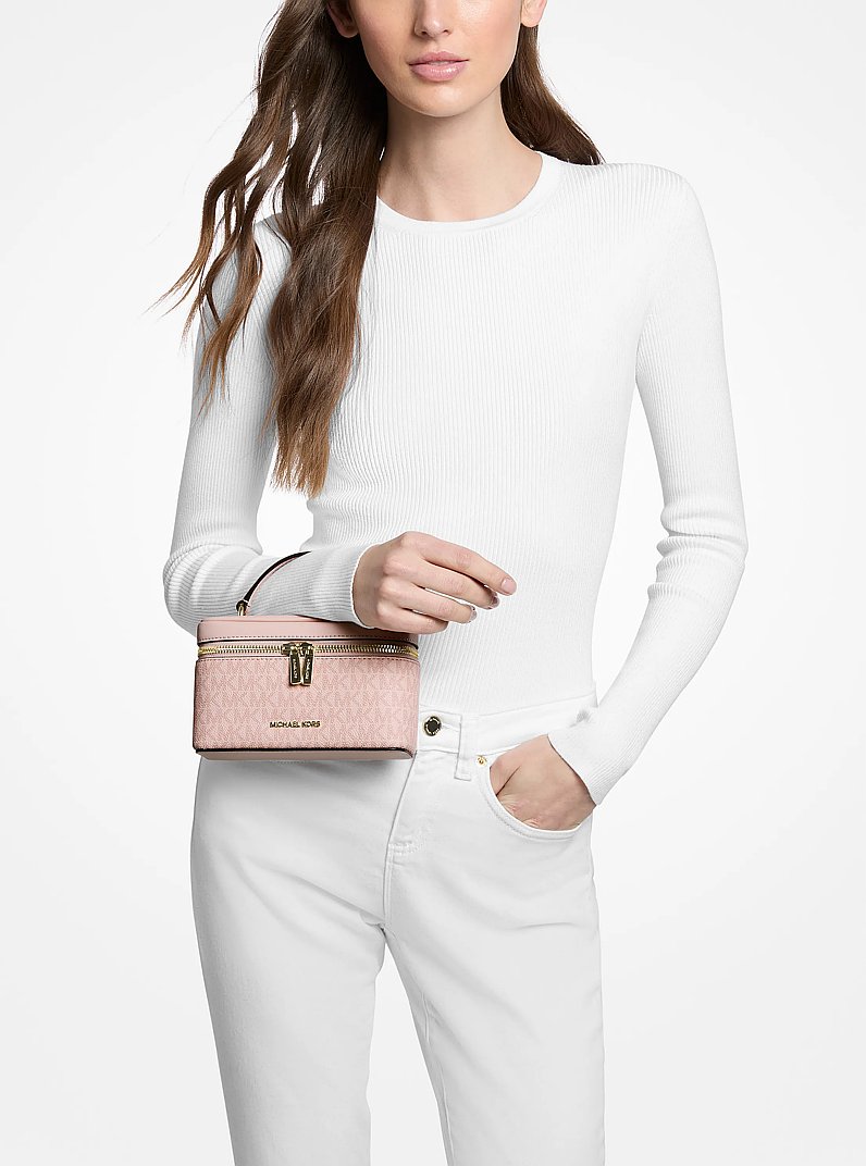 Vivi Small Signature Logo Vanity Crossbody Bag in POWDER BLUSH | Michael Kors