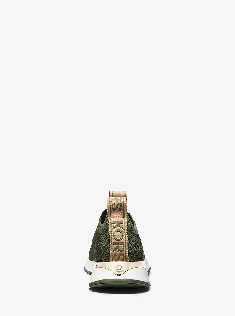 Bodie Logo Tape Stretch Knit Slip-On Trainer in AMAZON GREEN | Michael Kors
