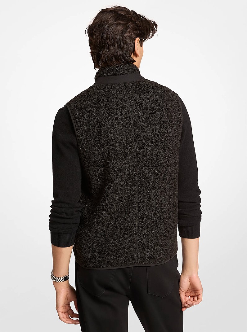 Sherpa Zip-Up Vest in BLACK | Michael Kors