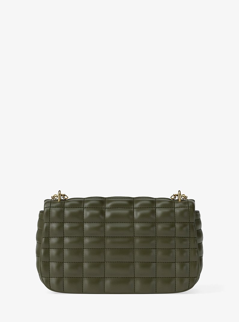 Tribeca Large Quilted Leather Shoulder Bag in IVY | Michael Kors