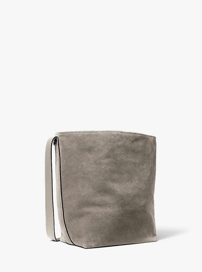 Nolita Large Suede Bucket Bag in HEATHER GREY | Michael Kors