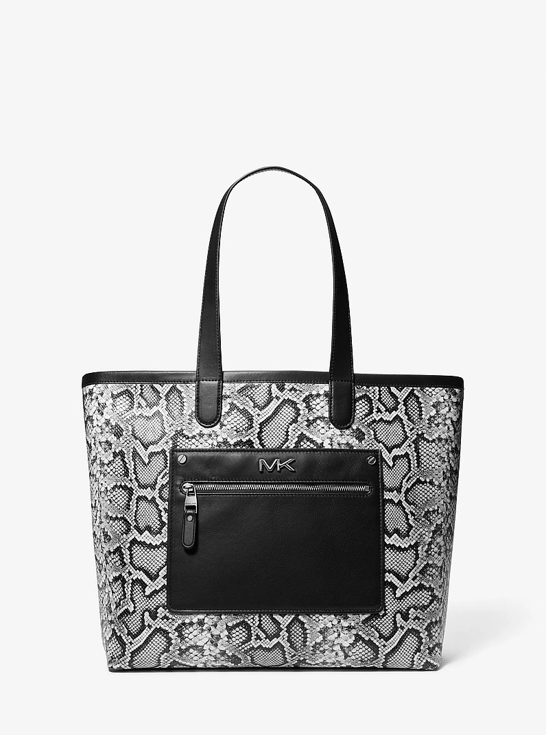 Varick Snake Embossed Leather Tote Bag