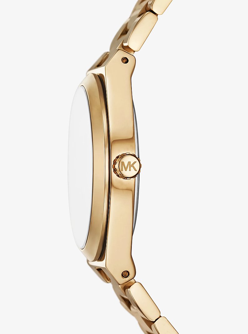 Lennox Animal Pav&eacute; Gold-Tone Watch in GOLD | Michael Kors