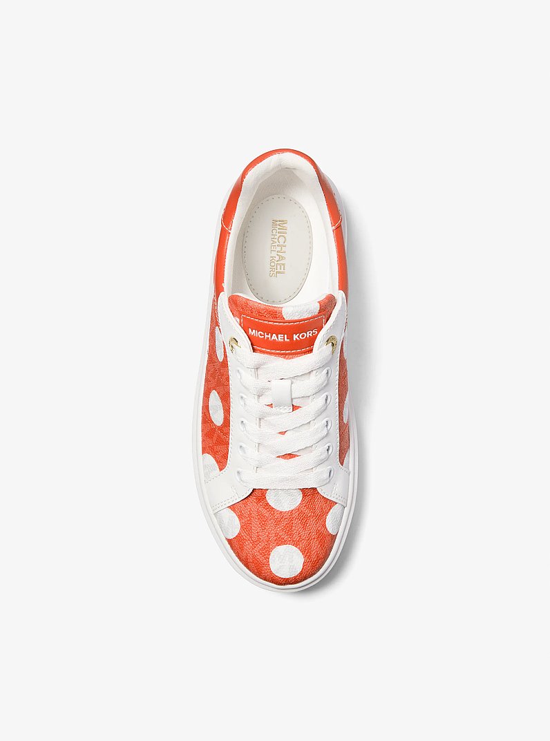 Romey Polka Dot Signature Logo Platform Sneaker in RED CLAY MLT | Michael Kors