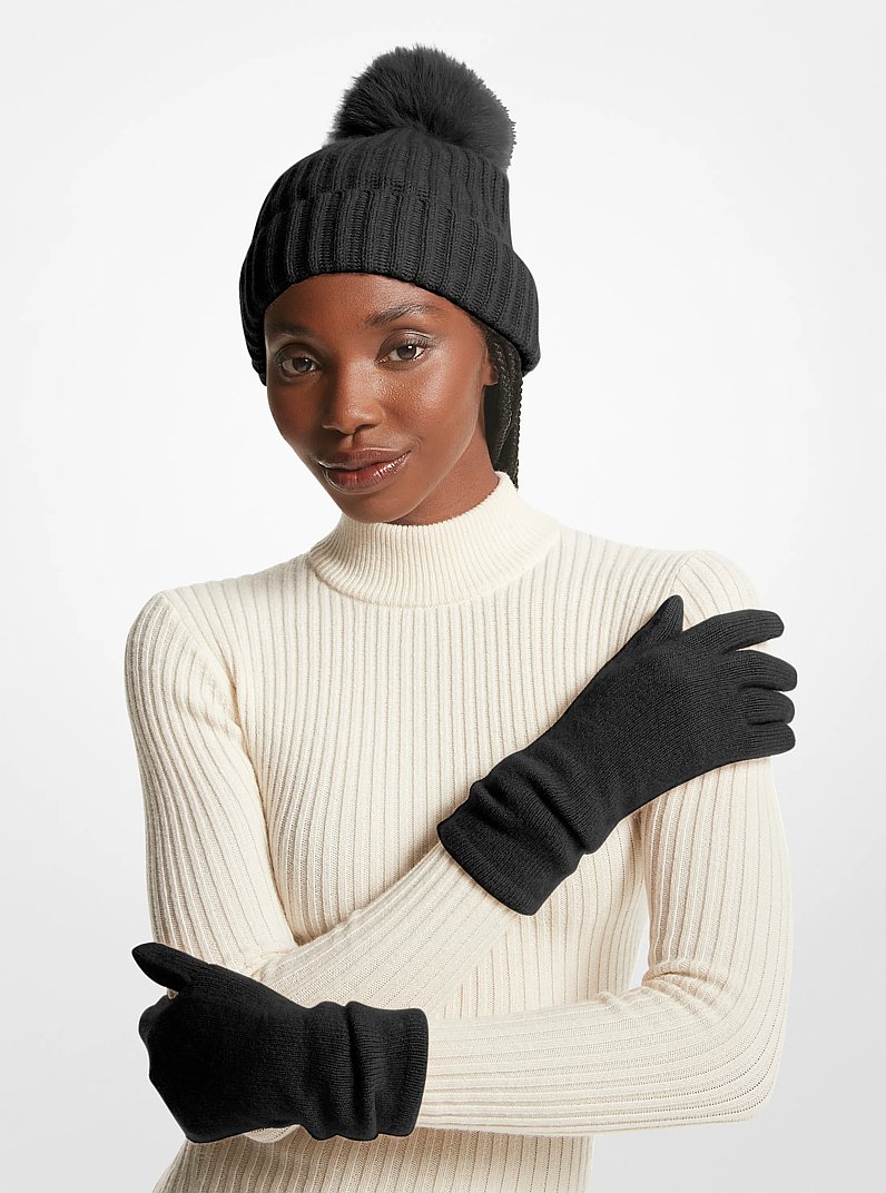 Cashmere Gloves in BLACK | Michael Kors