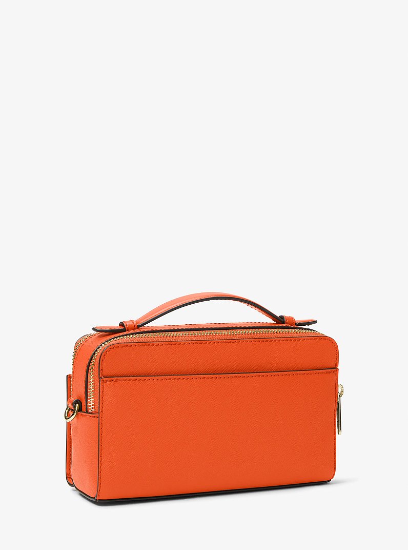 Jet Set Medium Saffiano Leather Smartphone Double-Zip Crossbody Bag