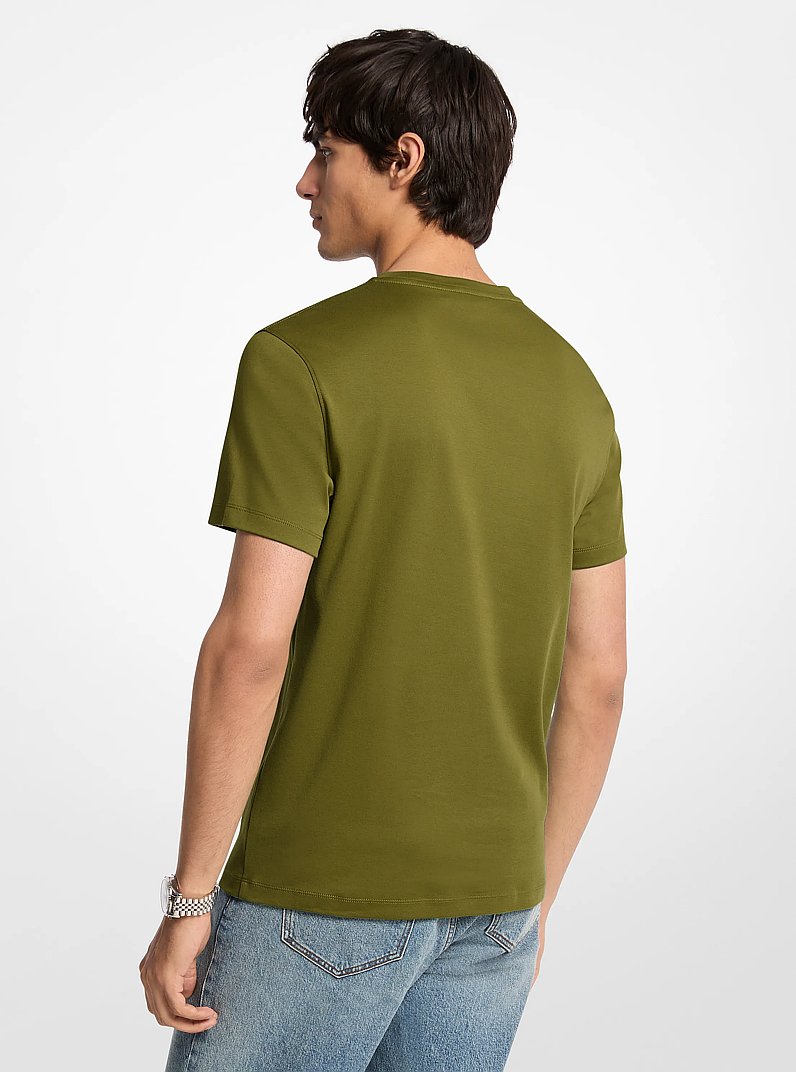 Cotton T-Shirt in EVERGREEN | Michael Kors