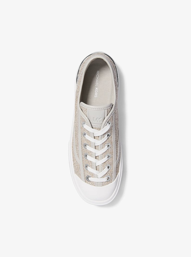 Jude Cotton Blend Sneaker in SILVER | Michael Kors