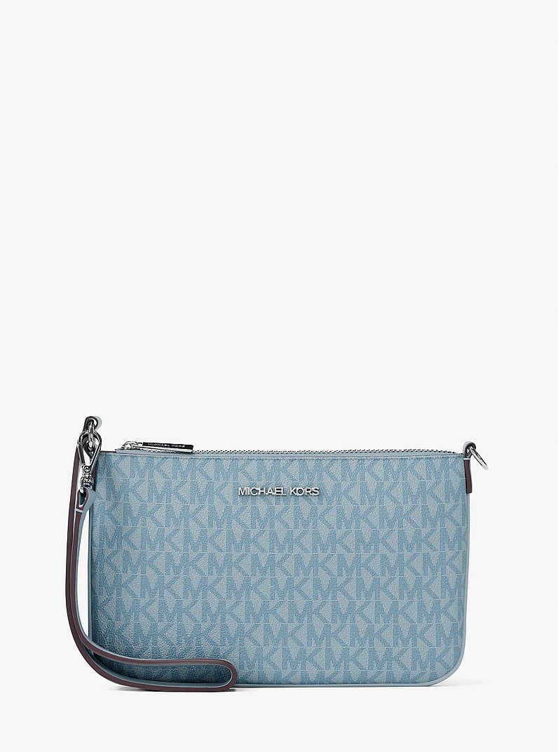 ★新品★MICHAEL KORS 縁起物ヘビ柄 JET SETトラベルウォレット Jet Set Travel Large Signature Logo Quarter-Zip Wallet in