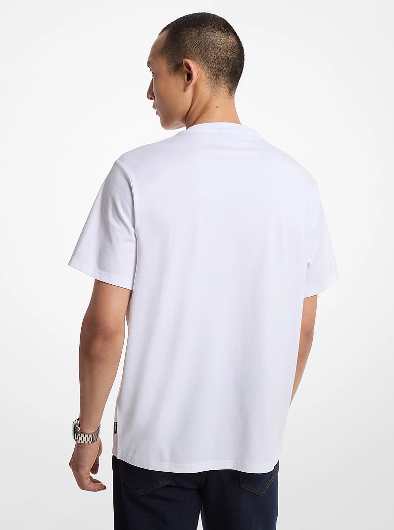 Logo Embossed Cotton T-Shirt in WHITE | Michael Kors