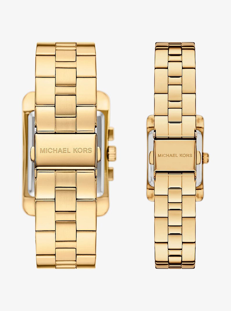 Set de relojes para &eacute;l y para ella Monroe en tono dorado in DORADO | Michael Kors