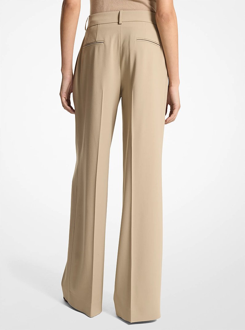 Pantalon pliss&eacute; en laine in SABLE | Michael Kors