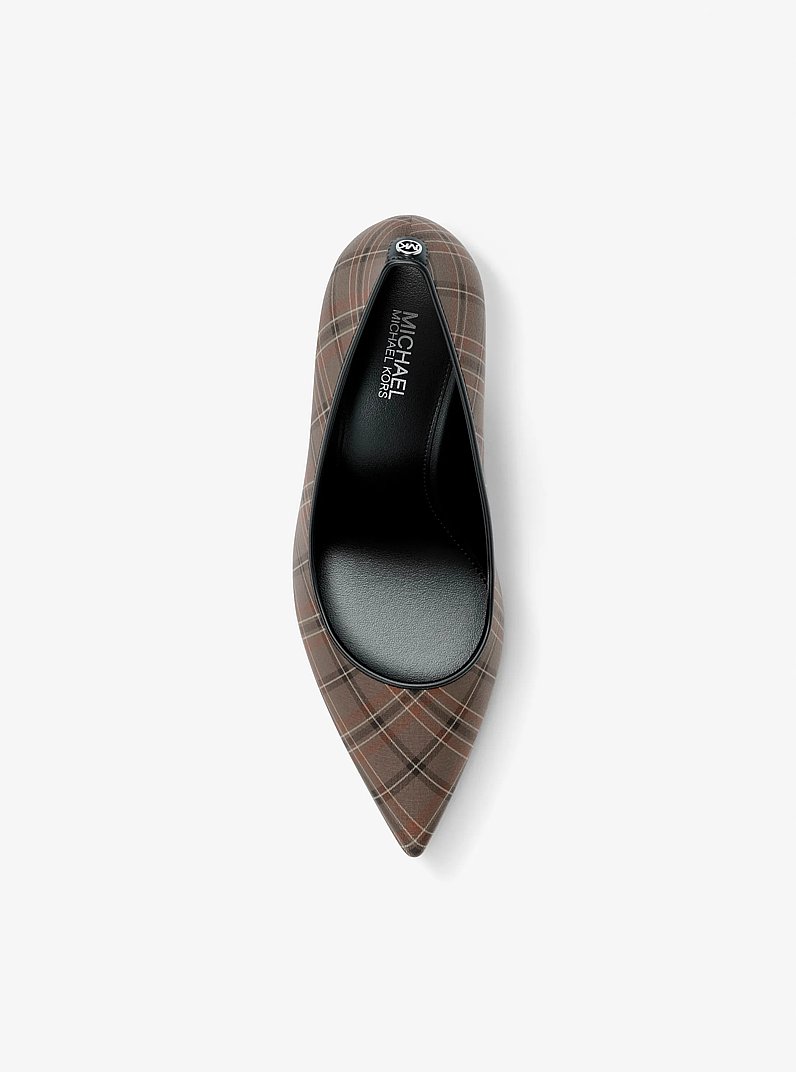 Willa Plaid Print Pump in MUSHROOM MLTI | Michael Kors