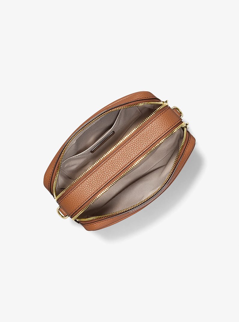 Bryant Medium Pebbled Leather Camera Crossbody Bag in LUGGAGE | Michael Kors