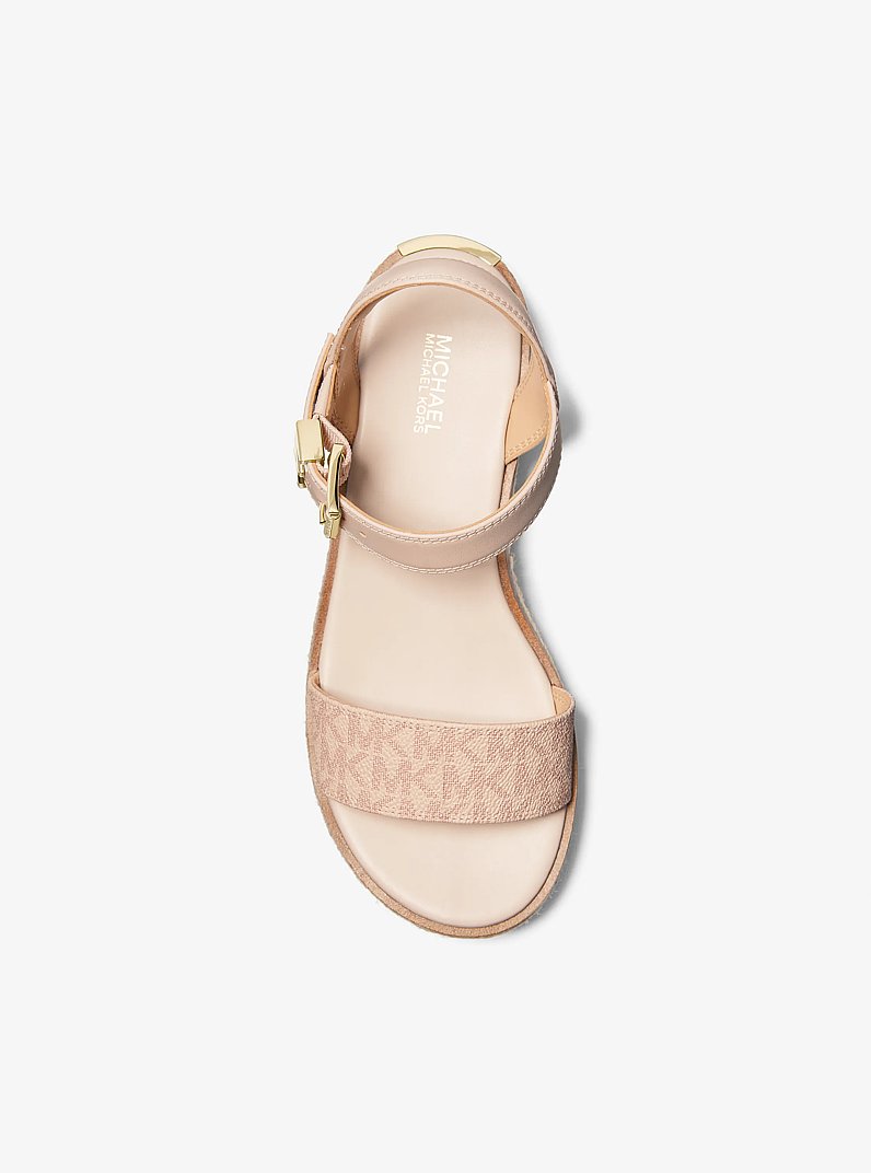 Richie Smooth and Logo Platform Espadrille Sandal in BALLET | Michael Kors