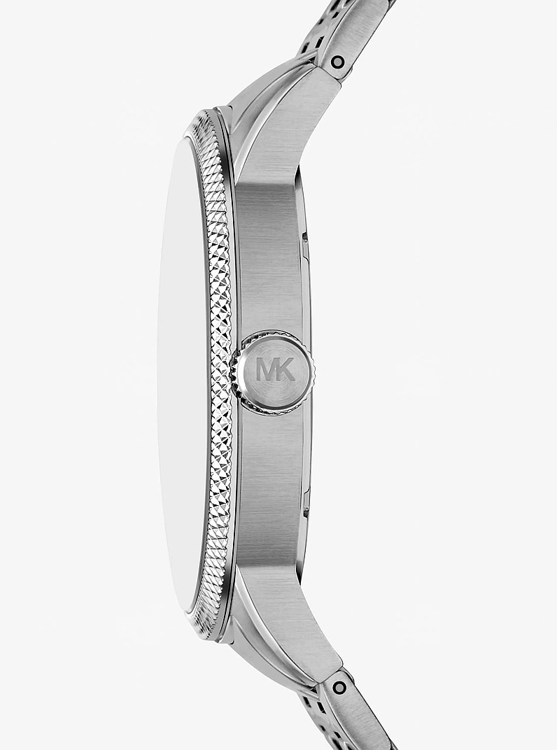 &Uuml;bergro&szlig;e Armbanduhr Wolfe im Silberton und Armband im Set in SILBERTON | Michael Kors