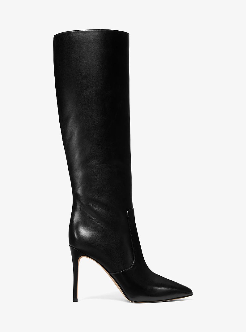 Rue Leather Knee Boot in BLACK | Michael Kors