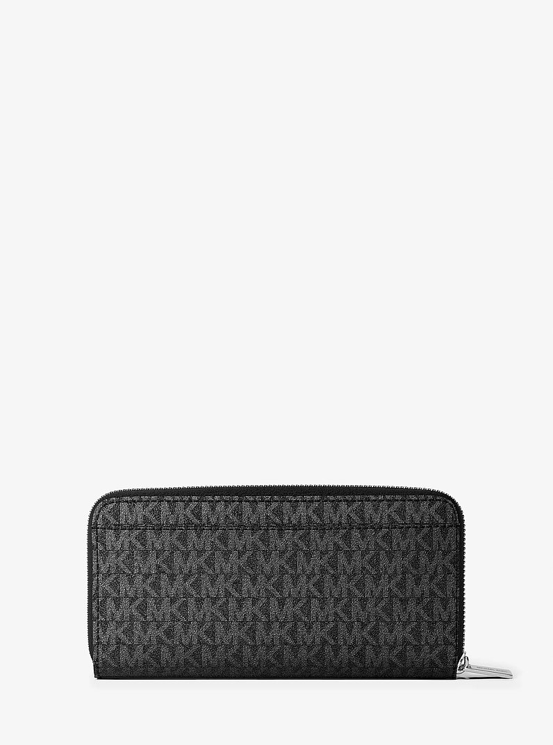 Cooper Embellished Logo Zip-Around Wallet in BLACK | Michael Kors