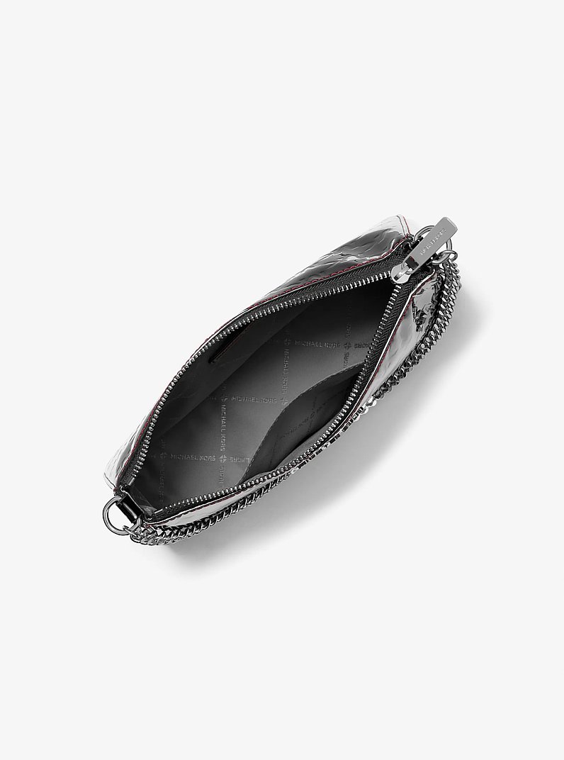 Jet Set Patent Logo Debossed Pochette and Card Case Gift Set in BLACK | Michael Kors