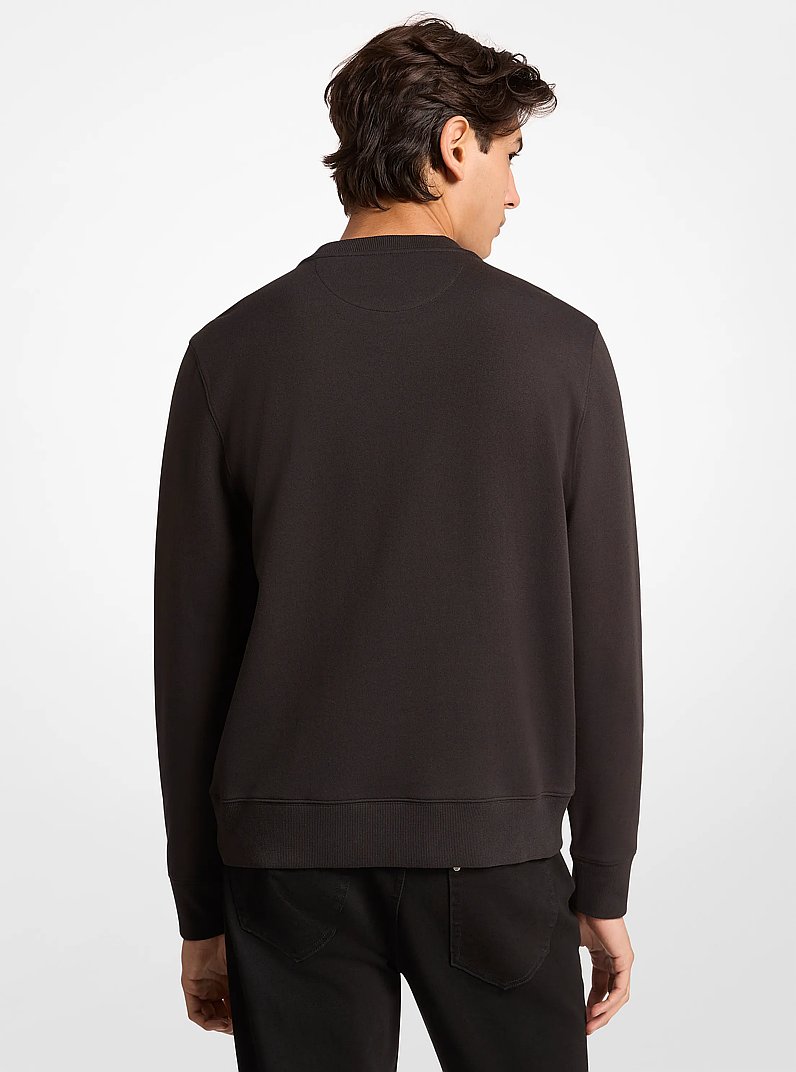Chandail &agrave; encolure ras-de-cou en m&eacute;lange de coton &agrave; logo in NOIR | Michael Kors