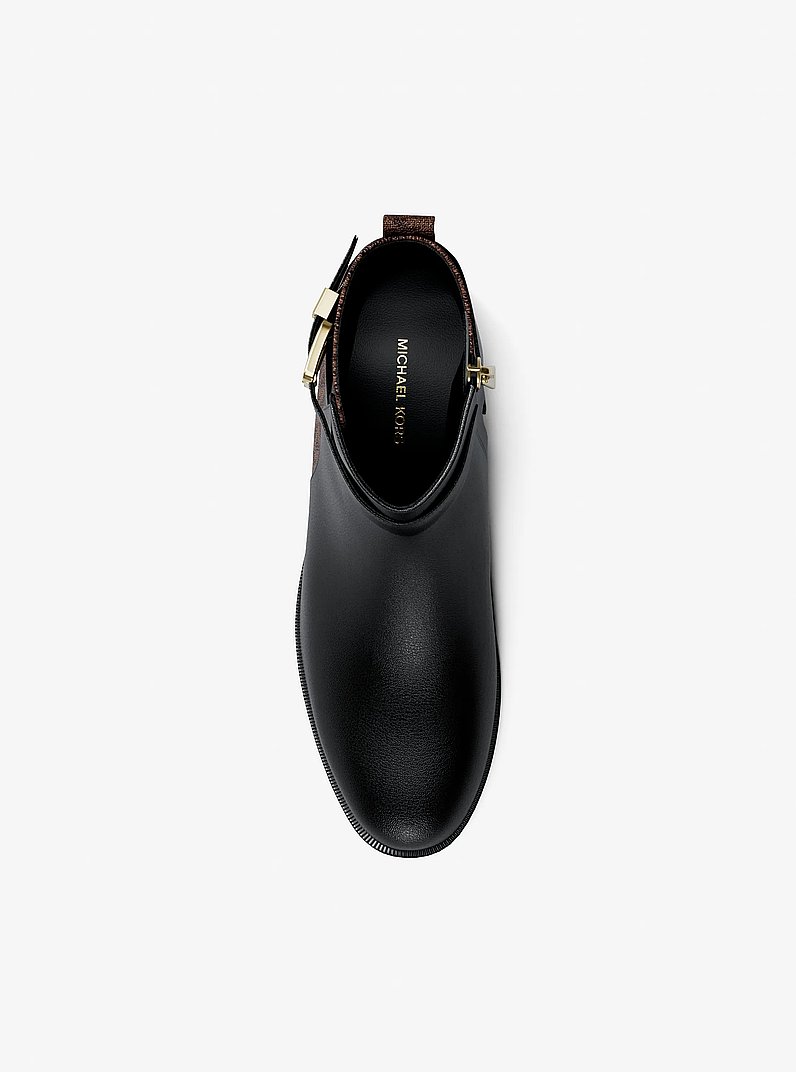 Rachel Textured and Signature Logo Boot in BLK/BROWN | Michael Kors