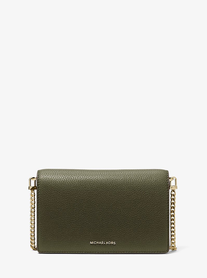 Jet Set Medium Pebbled Leather Crossbody Bag in IVY | Michael Kors