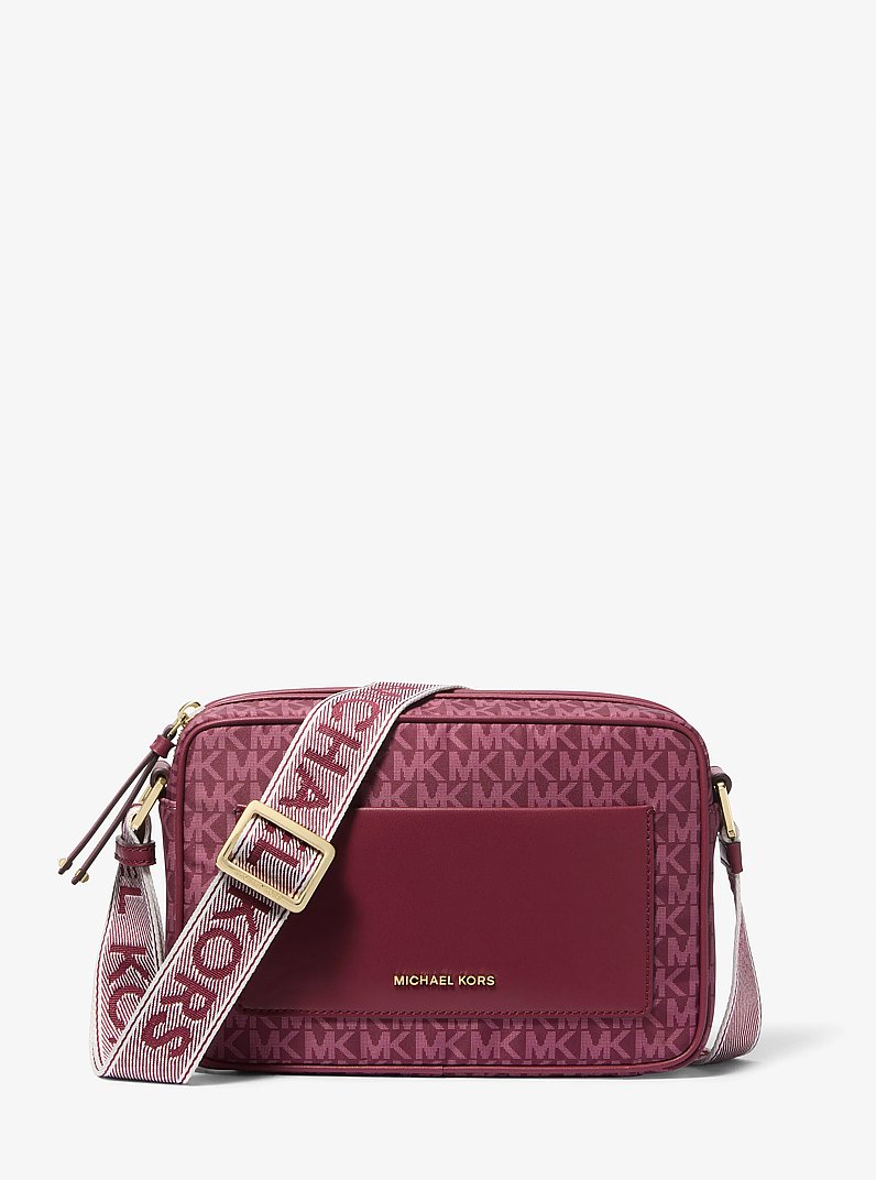 Bolsa cruzada Jet Set grande tejida con logotipo estampado exclusivo in MORA | Michael Kors