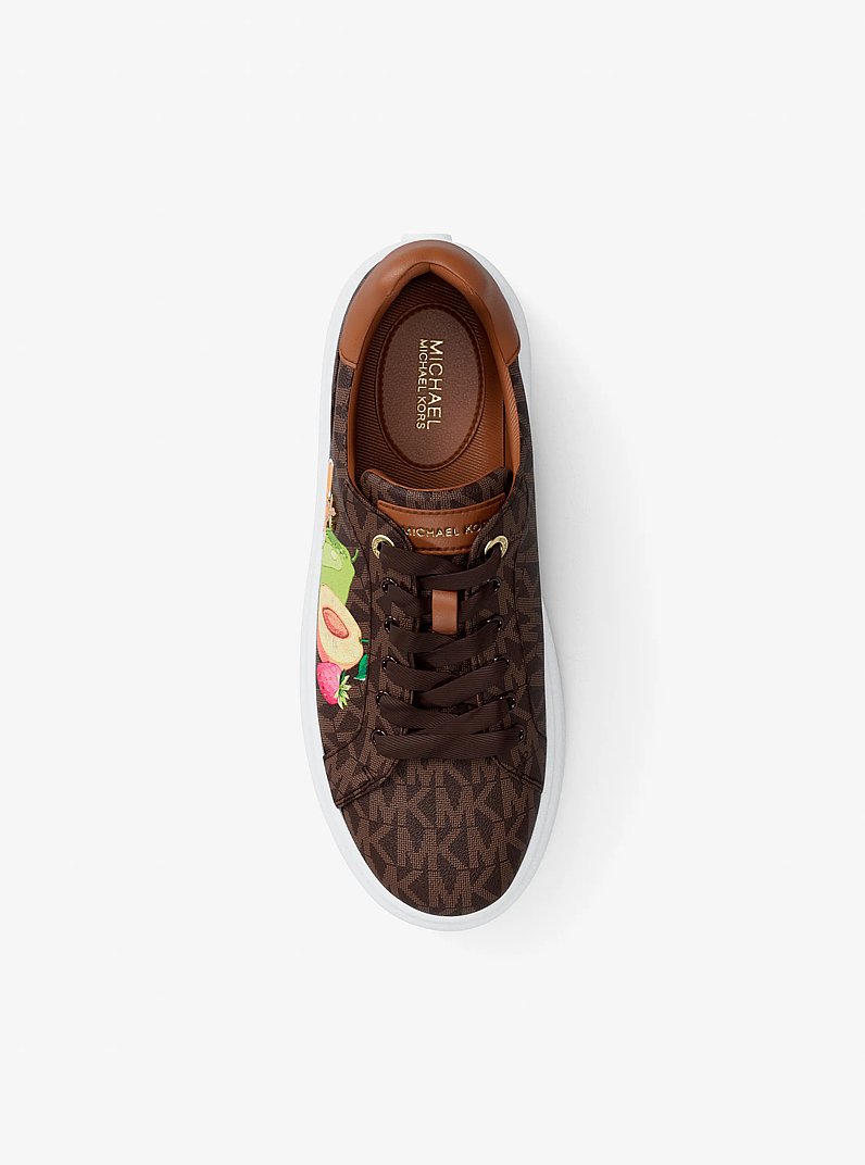 Romey Embellished Signature Logo Sneaker in BROWN MULTI | Michael Kors