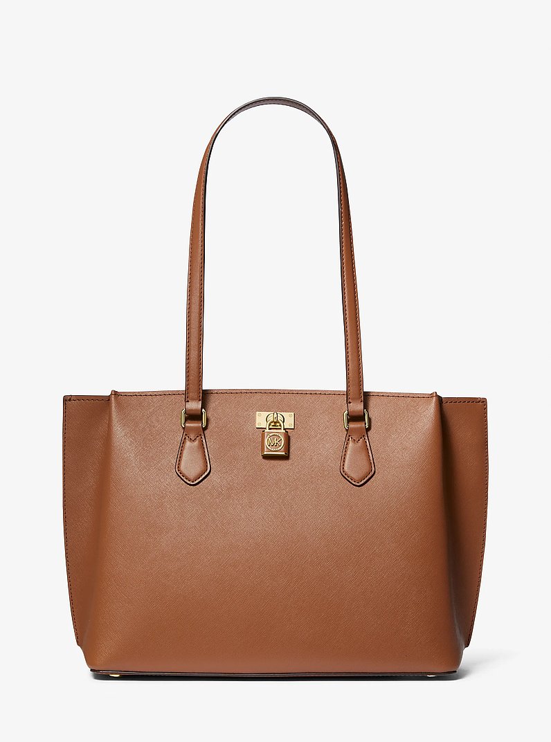 Ruby Large Saffiano Leather Tote Bag in LUGGAGE | Michael Kors