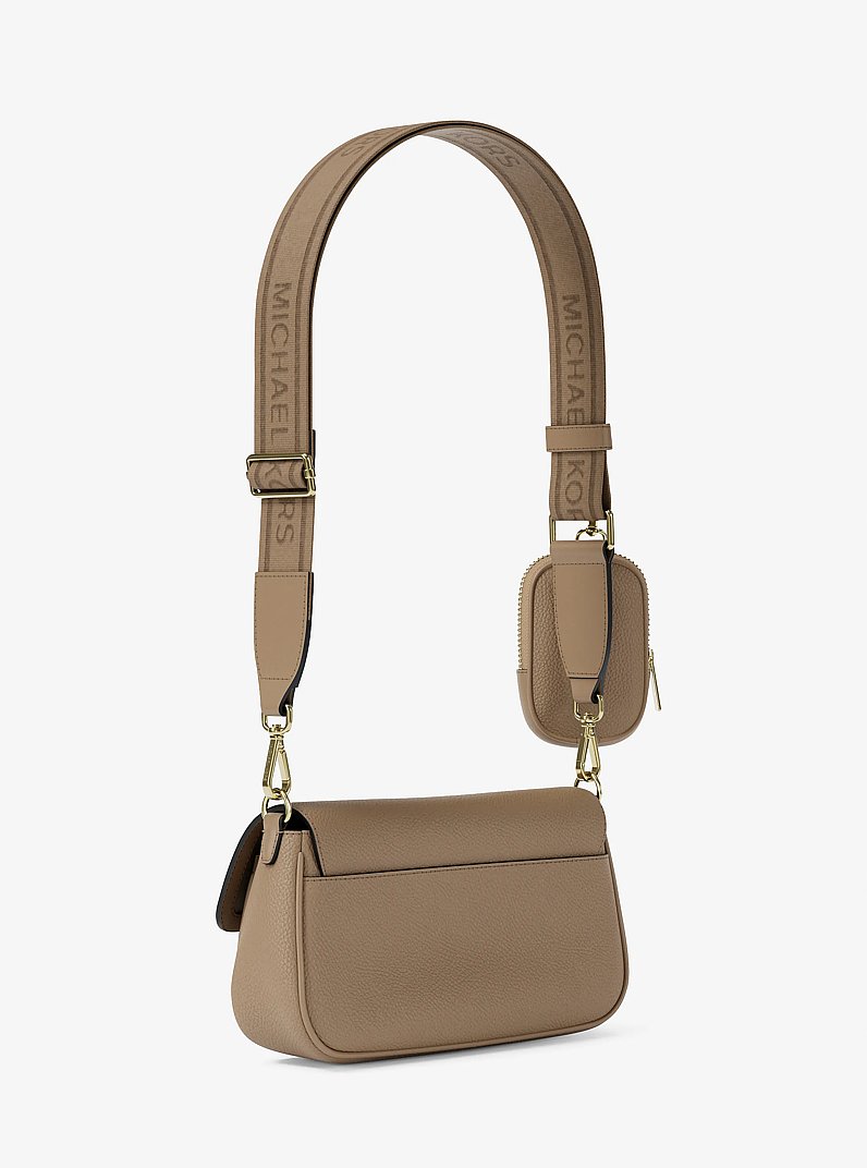 Jet Set Travel Small Pebbled Leather Crossbody Bag With Pouch in CAMEL | Michael Kors